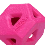 Cub pentru recompense din cauciuc TPR, pentru gustări și batoane de ros, roz – Dog Comets Treat Lock Cube - imagine 2