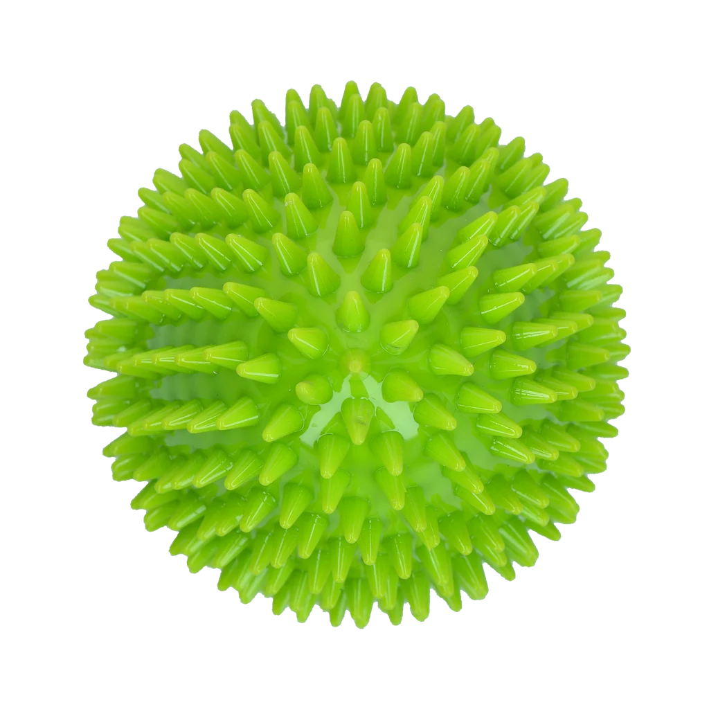 Jucărie de aport în formă de ou, cu chițăitoare și țepi, verde L, Ø 100 x 150 mm – Dog Comets Cosmic Egg - imagine 3