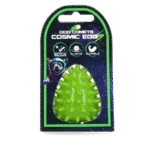 Jucărie de aport în formă de ou, cu piuitoare și țepi, verde S, Ø 50 x 60 mm – Dog Comets Cosmic Egg