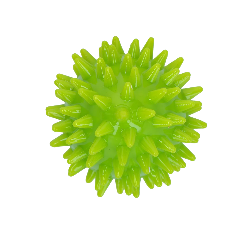 Jucărie de aport în formă de ou, cu piuitoare și țepi, verde S, Ø 50 x 60 mm – Dog Comets Cosmic Egg - imagine 3