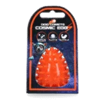 Jucărie de aport în formă de ou, cu chițăitoare și țepi, portocalie S, Ø 50 x 60 mm – Dog Comets Cosmic Egg
