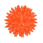 Jucărie de aport în formă de ou, cu chițăitoare și țepi, portocalie S, Ø 50 x 60 mm – Dog Comets Cosmic Egg - imagine 3