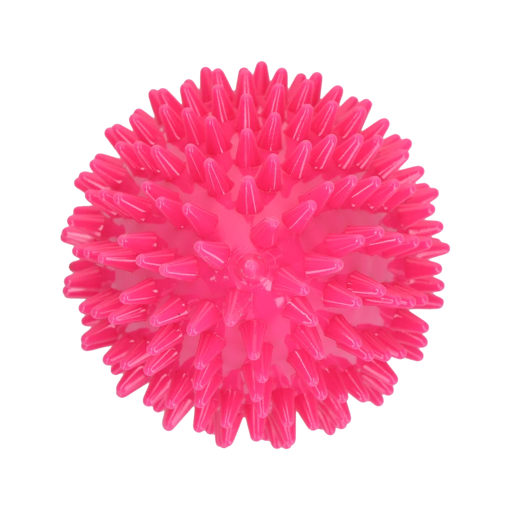 Jucărie de aport în formă de ou, cu chițăitor și țepi, roz, M, Ø 80 x 110 mm – Dog Comets Cosmic Egg - imagine 3
