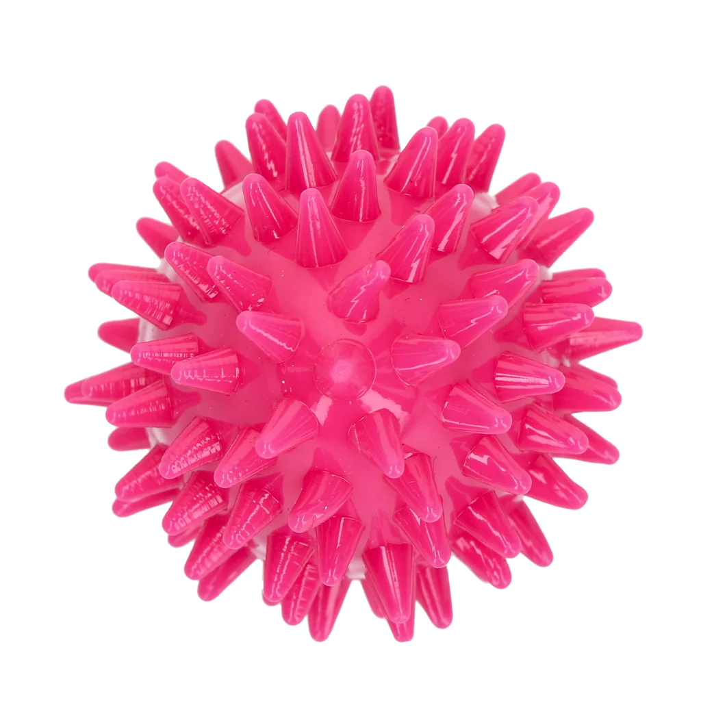 Jucărie de aport în formă de ou, cu chițăitoare și țepi, roz, S, Ø 50 x 60 mm – Dog Comets Cosmic Egg - imagine 2