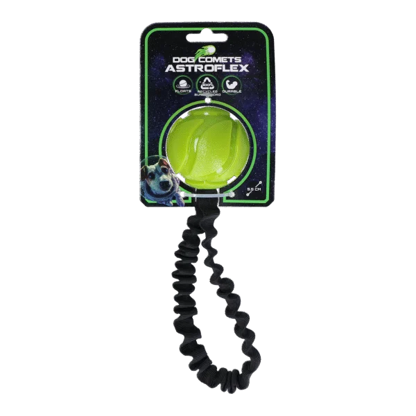 Minge pentru câini cu bandă elastică, Ø 65 x 220 mm, Verde – Dog Comets AstroFlex