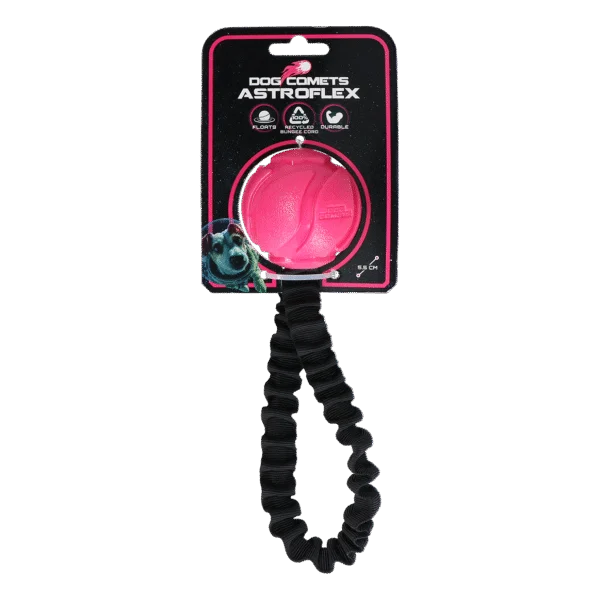 Minge pentru câini cu bandă elastică, Ø 65 x 220 mm, roz – Dog Comets AstroFlex