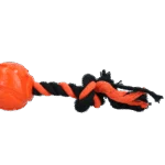 Minge pentru câini cu frânghie pentru ros, 6 cm, portocalie – Dog Comets AstroTug - imagine 3