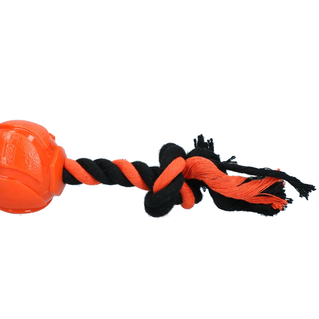 Minge pentru câini cu frânghie pentru ros, 6 cm, portocalie – Dog Comets AstroTug - imagine 3
