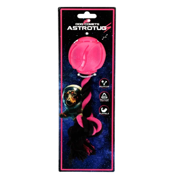 Minge pentru câini cu frânghie din bumbac, 6 cm, roz – Dog Comets AstroTug