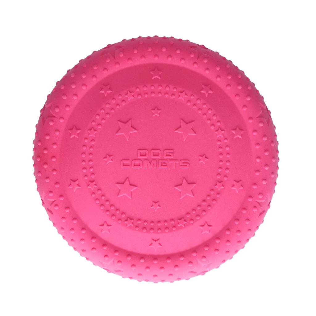 Frisbee pentru câini din cauciuc spumos, plutitor, roz M – Dog Comets UFO Flyer - imagine 3
