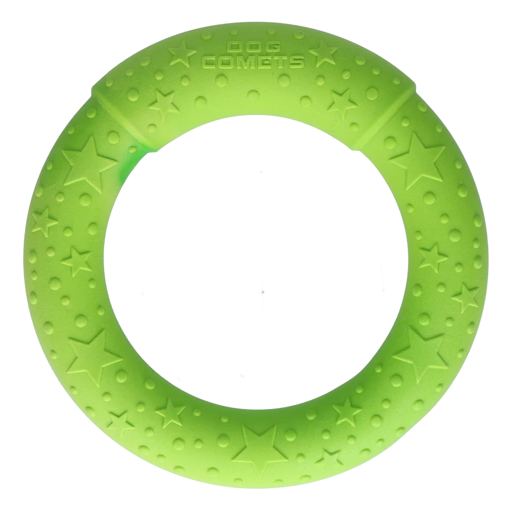 Inel de aport pentru câini din spumă de cauciuc, plutitor, verde M, Ø 19 cm – Inel UFO Dog Comets - imagine 3