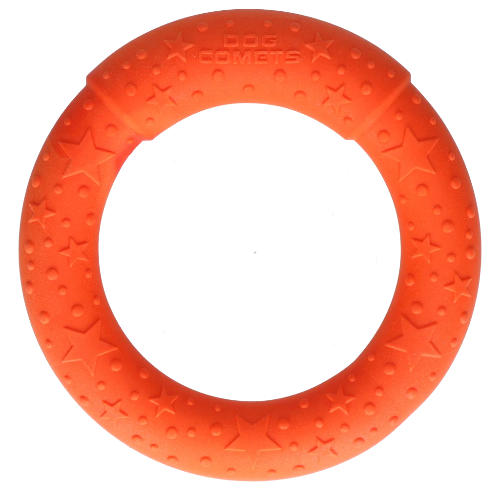Inel de aruncat pentru câini, din spumă, plutitor, portocaliu M, Ø 19 cm – Dog Comets UFO Ring - imagine 3