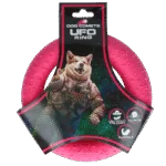 Inel de aport pentru câini din cauciuc spumă, plutitor, roz, M, Ø 19 cm – Dog Comets UFO Ring