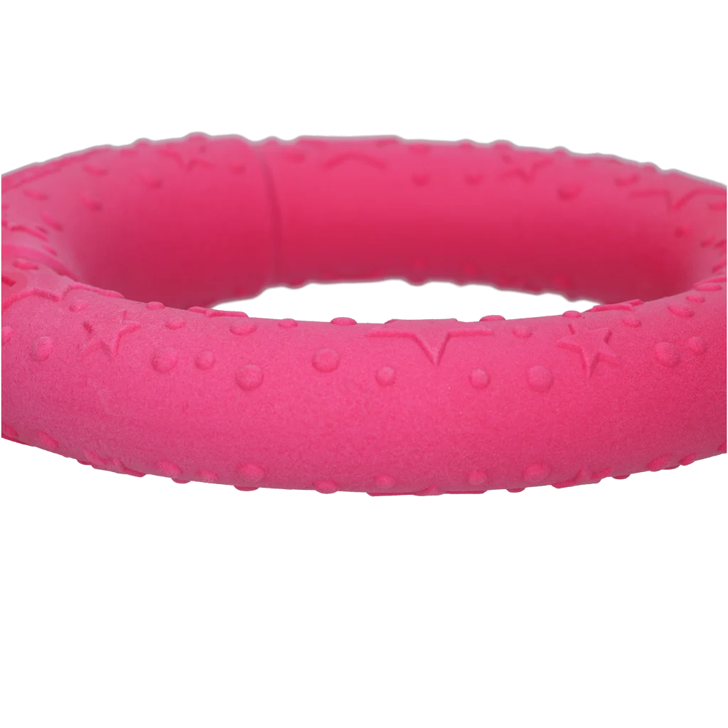 Inel de aport pentru câini din cauciuc spumă, plutitor, roz, M, Ø 19 cm – Dog Comets UFO Ring - imagine 4