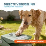 Fântână de apă cu pedală și conexiune pentru furtun de grădină, verde măsliniu – Coolpets Splash Water Fountain - imagine 2