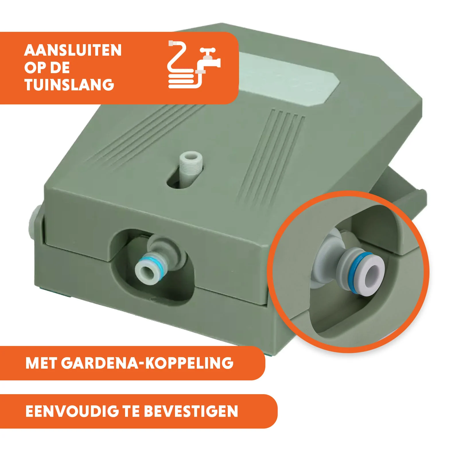 Fântână de apă cu pedală și conexiune pentru furtun de grădină, verde măsliniu – Coolpets Splash Water Fountain - imagine 3