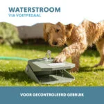 Fântână de apă cu pedală și conexiune pentru furtun de grădină, verde măsliniu – Coolpets Splash Water Fountain - imagine 4