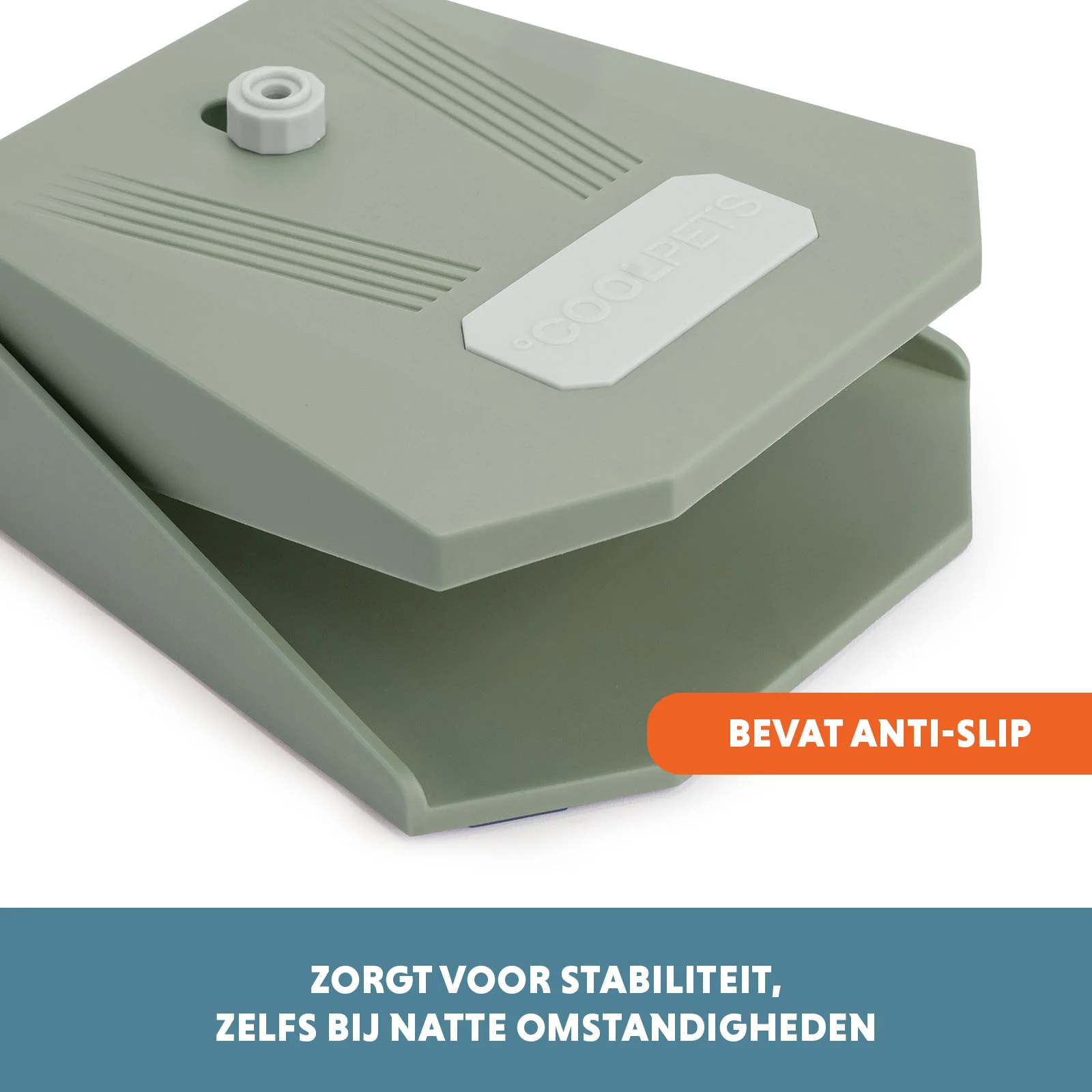 Fântână de apă cu pedală și conexiune pentru furtun de grădină, verde măsliniu – Coolpets Splash Water Fountain - imagine 5