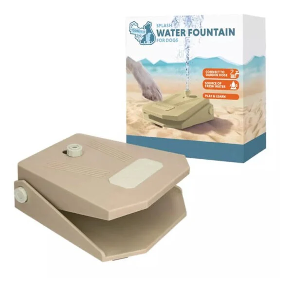 Fântână de apă cu pedală și racord pentru furtunul de grădină, bej – Coolpets Splash Water Fountain