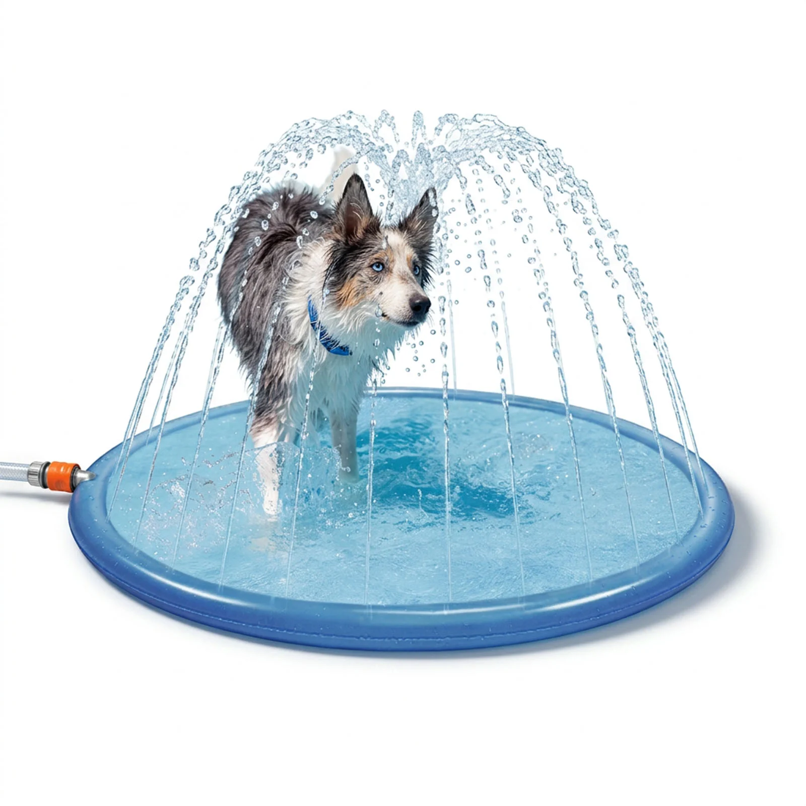Saltea cu aspersoare pentru câini, cu racord pentru furtunul de grădină, M 150 cm – Coolpets Splash Sprinkler Pad - imagine 1