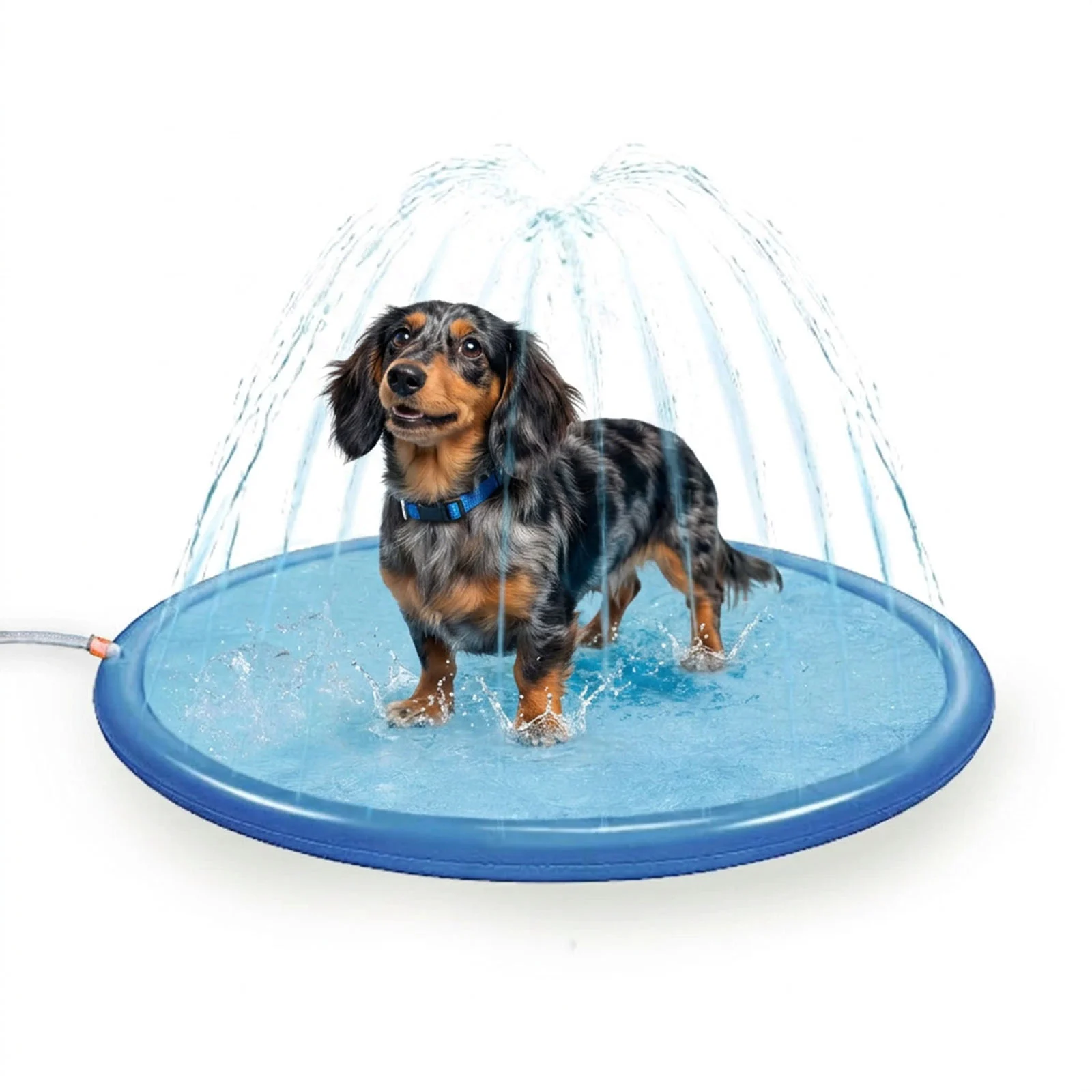 Covoraș cu jeturi de apă pentru câini, cu racord pentru furtun de grădină, S 100 cm – Coolpets Splash Sprinkler Pad - imagine 1