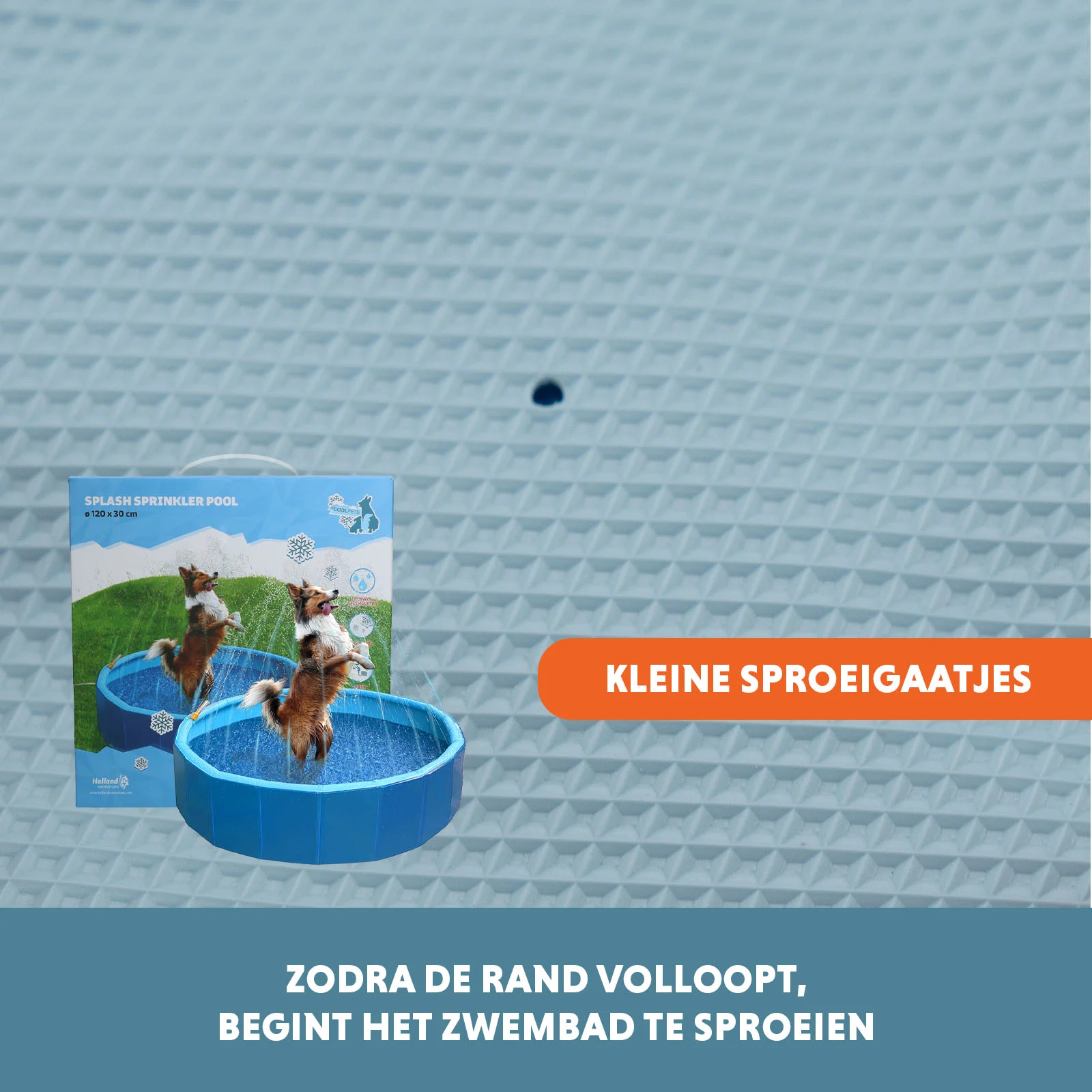 Piscină pentru câini cu aspersoare, diametru 120 cm, înălțimea marginii 30 cm – Coolpets Splash Sprinkler Pool - imagine 5