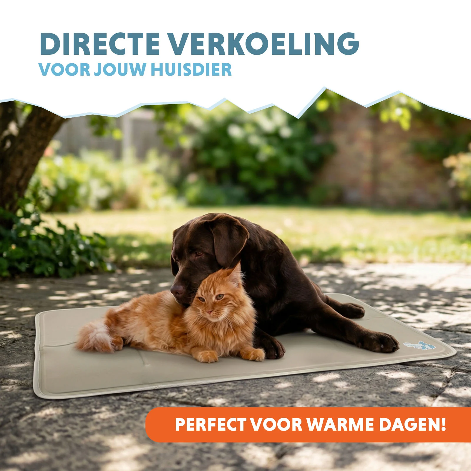 Saltea răcoritoare pentru câini cu gel solid, bej, L, 90 x 60 cm – Coolpets Gel Cooling Mat - imagine 2