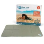 Saltea răcoritoare pentru câini cu gel solid, verde măsliniu, L 90 x 60 cm – Coolpets Gel Cooling Mat
