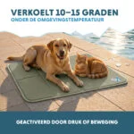 Saltea răcoritoare pentru câini cu gel solid, verde măsliniu, L 90 x 60 cm – Coolpets Gel Cooling Mat - imagine 4