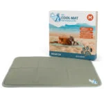 Saltea de răcorire pentru câini cu gel solid, verde măsliniu, M 76 x 50 cm – Coolpets Gel Cooling Mat