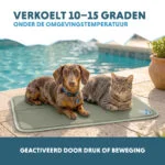 Saltea de răcorire pentru câini cu gel solid, verde măsliniu, M 76 x 50 cm – Coolpets Gel Cooling Mat - imagine 4