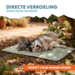 Saltea răcoritoare pentru câini cu gel solid, verde măsliniu, XL 120 x 70 cm – Coolpets Gel Cooling Mat - imagine 2