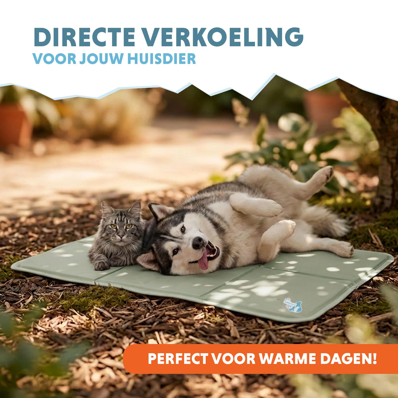 Saltea răcoritoare pentru câini cu gel solid, verde măsliniu, XL 120 x 70 cm – Coolpets Gel Cooling Mat - imagine 2