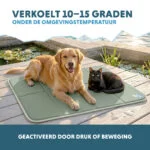 Saltea răcoritoare pentru câini cu gel solid, verde măsliniu, XL 120 x 70 cm – Coolpets Gel Cooling Mat - imagine 4