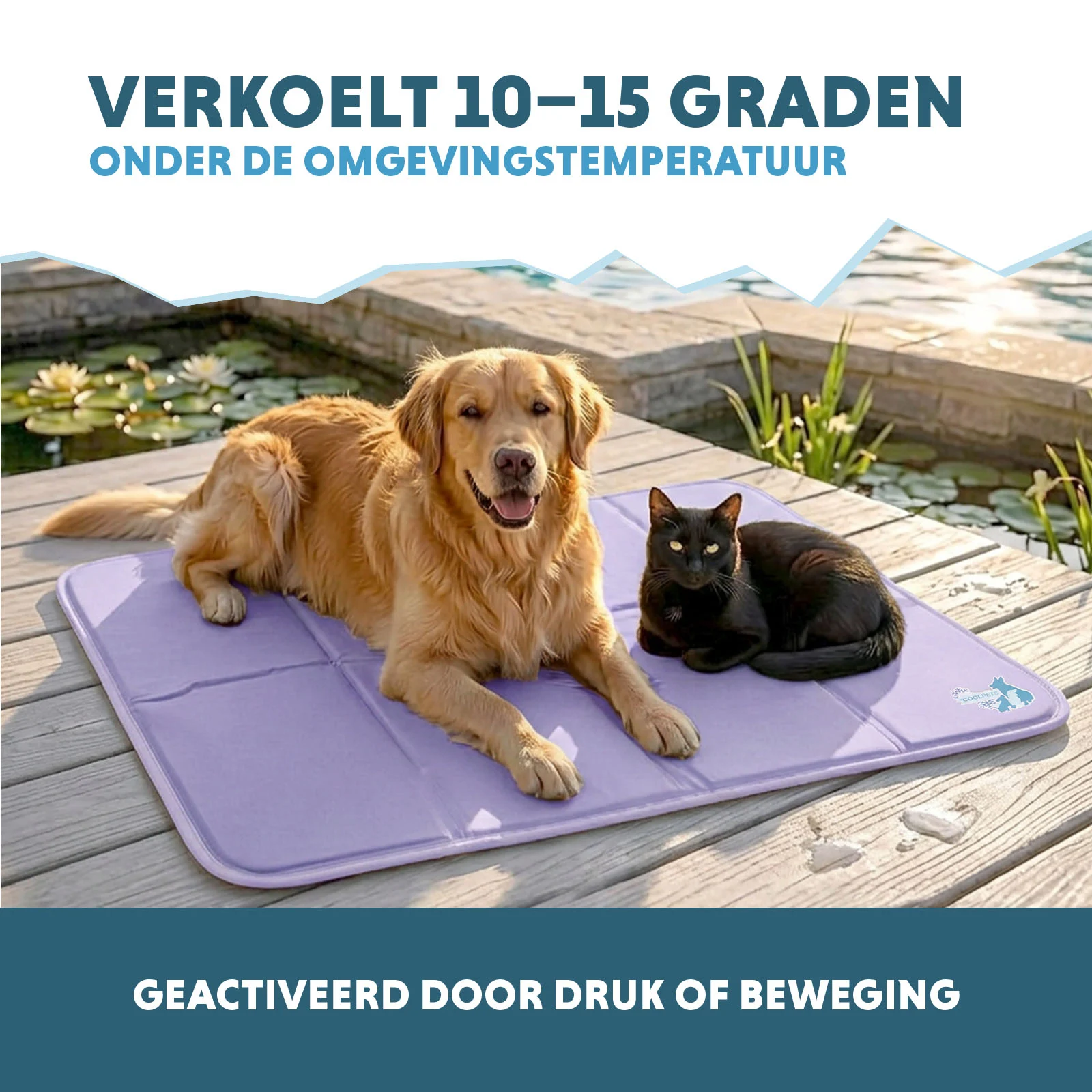Covoraș răcoritor pentru câini, cu gel solid, lila, XL 120 x 70 cm – Coolpets Gel Cooling Mat - imagine 4