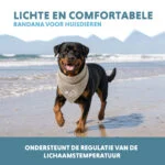 Bandană răcoritoare pentru câini, bej, L, 85 x 40 cm – Coolpets Cooling Bandana - imagine 4