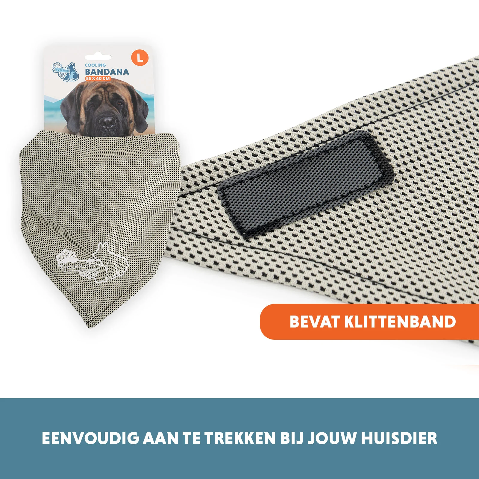 Bandană răcoritoare pentru câini, bej, L, 85 x 40 cm – Coolpets Cooling Bandana - imagine 5