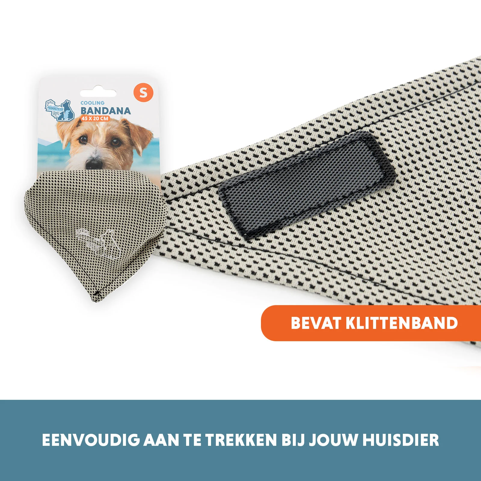 Bandană răcoritoare pentru câini, bej, S, 45 x 20 cm – Coolpets Cooling Bandana - imagine 5