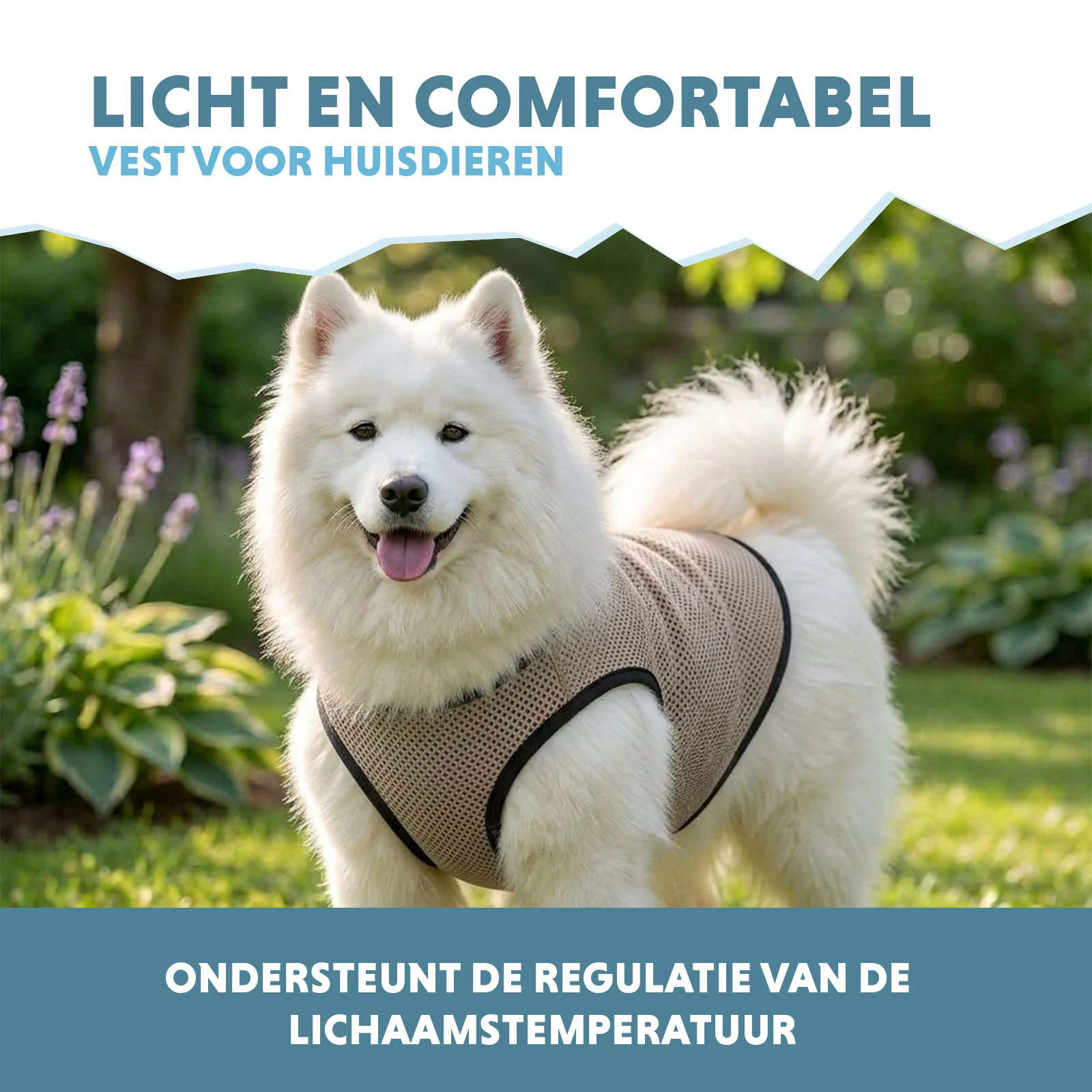Vestă răcoritoare pentru câini, activată cu apă, L, lungimea spatelui 35 cm – Coolpets Cooling Vest - imagine 4