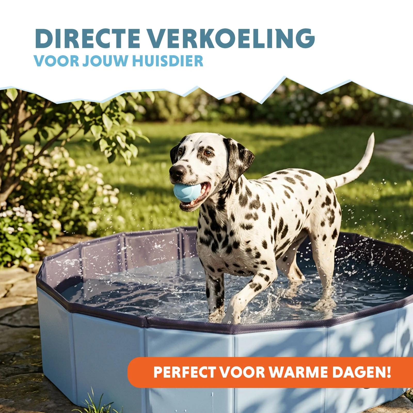 Piscină pliabilă pentru câini, cu fund antiderapant, ø 80 x 20 cm – Coolpets Splash Dog Pool - imagine 2