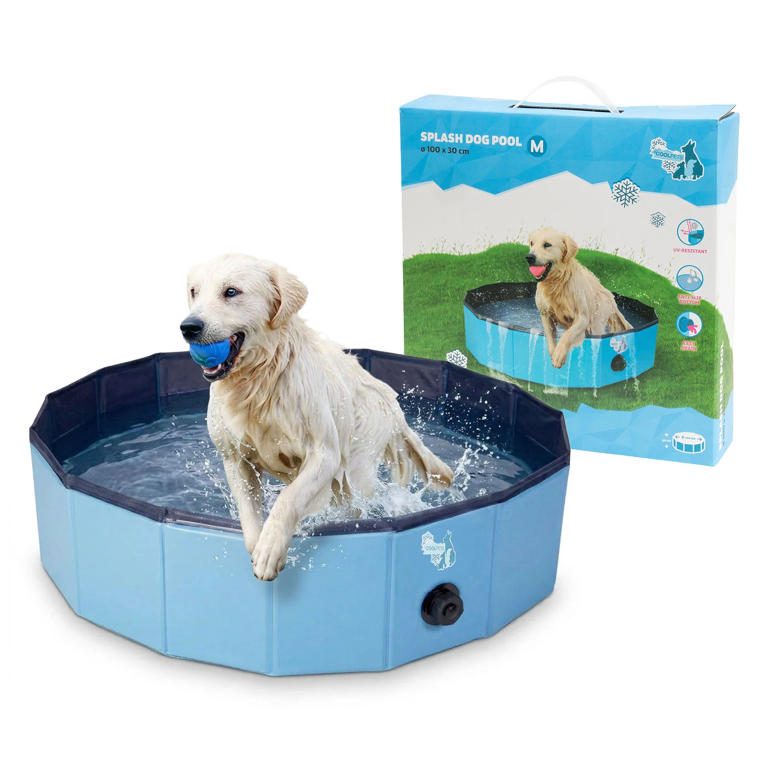 Piscină pliabilă pentru câini, cu bază antiderapantă, ø 100 x 30 cm – Coolpets Splash Dog Pool - imagine 1