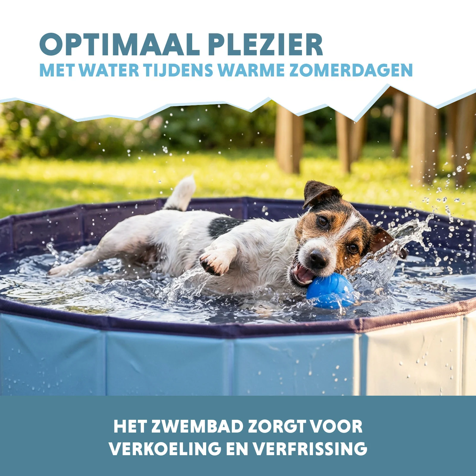 Piscină pliabilă pentru câini, cu bază antiderapantă, ø 100 x 30 cm – Coolpets Splash Dog Pool - imagine 4