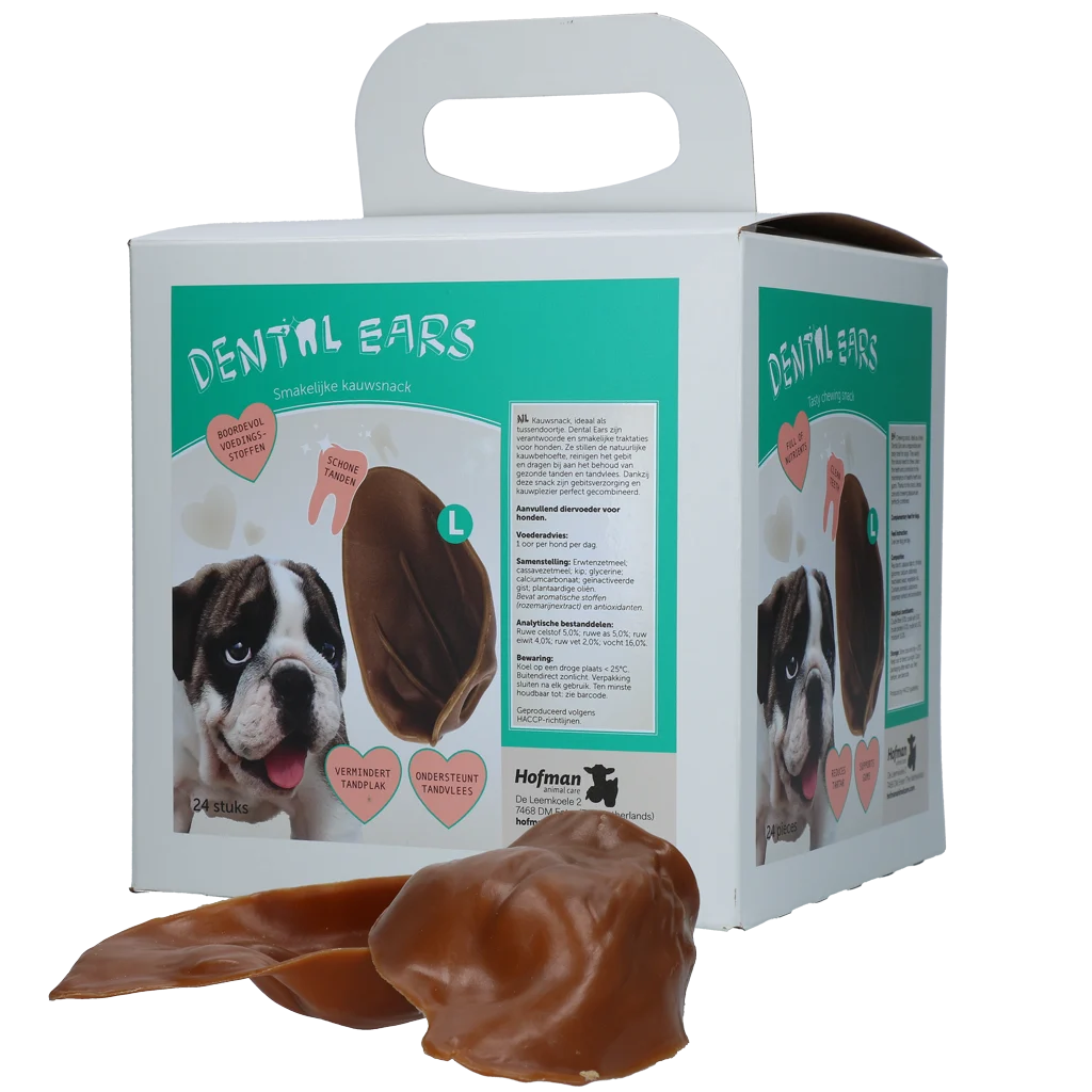 Gustare de ros pentru câini, 24 de bucăți – Dental Ears Large - imagine 1