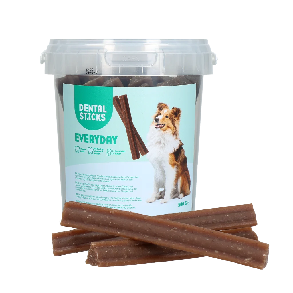 Bețișoare de ros pentru câini, cu conținut redus de grăsimi, 500 g – Dental Sticks - imagine 1