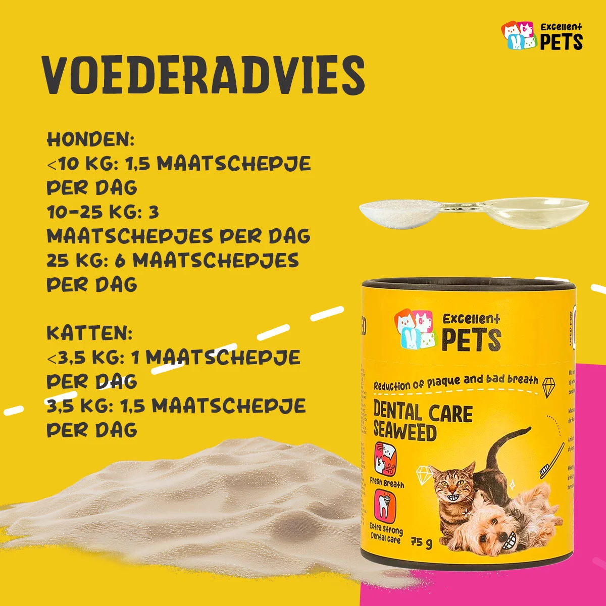 Supliment dentar pentru câini și pisici, 75 g – Excellent Pets Dental Care Seaweed - imagine 6