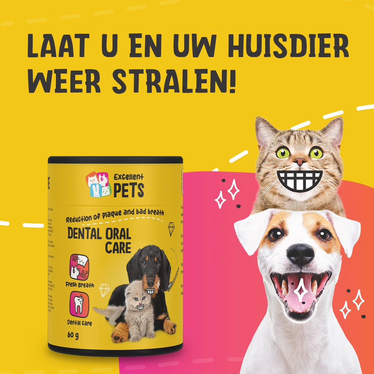 Pulbere pentru dinți pentru câini și pisici, 140 g – Excellent Pets Dental Oral Care - imagine 4