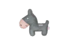Jucărie pentru câini din piele de bovină cu squeaker cu sunet discret, roz – Măgăruș Tiny Doodles - imagine 2