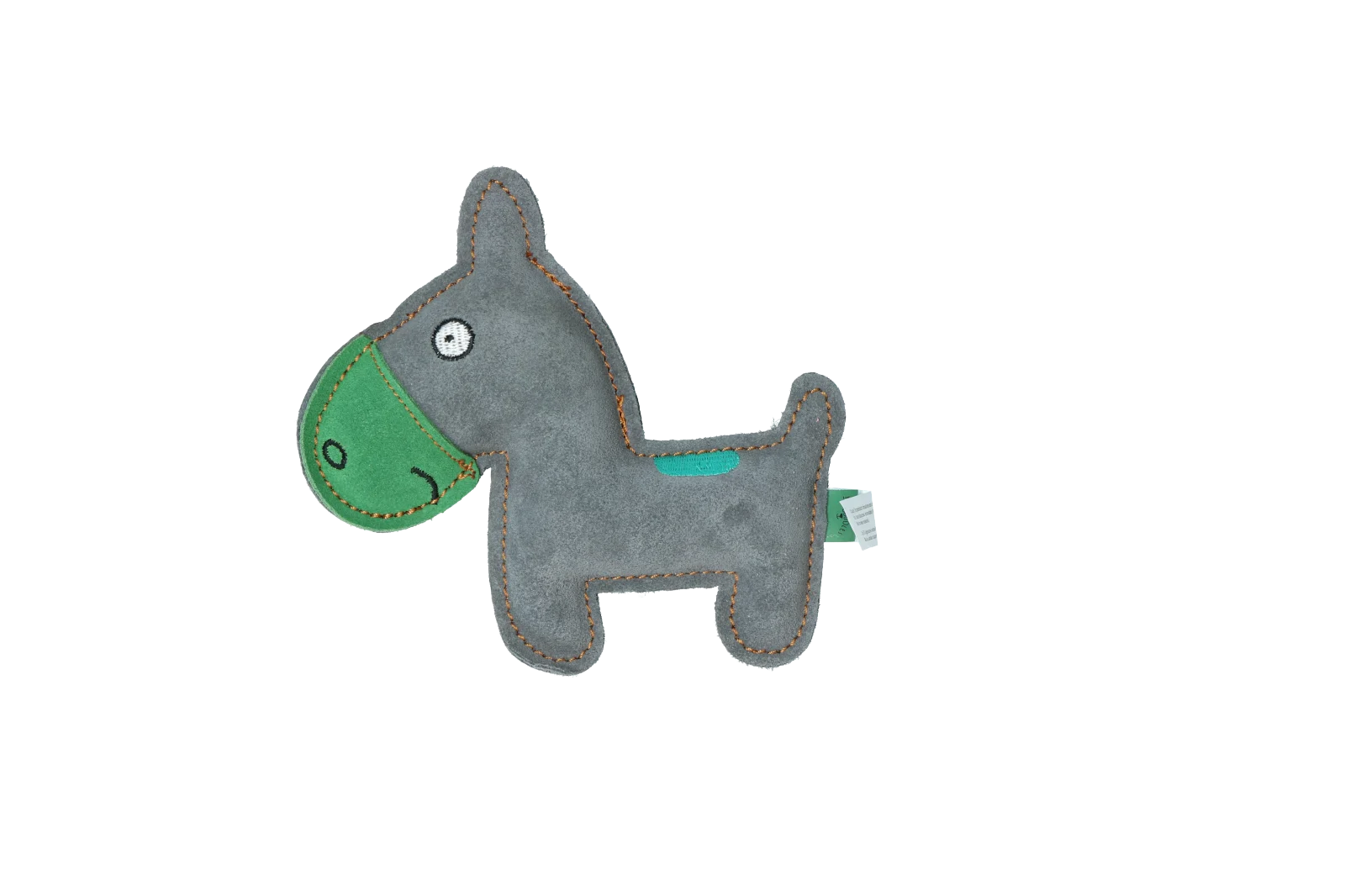 Jucărie de pluș pentru câini din piele de bovină, cu piuitor silențios, verde – Tiny Doodles Ezel - imagine 2