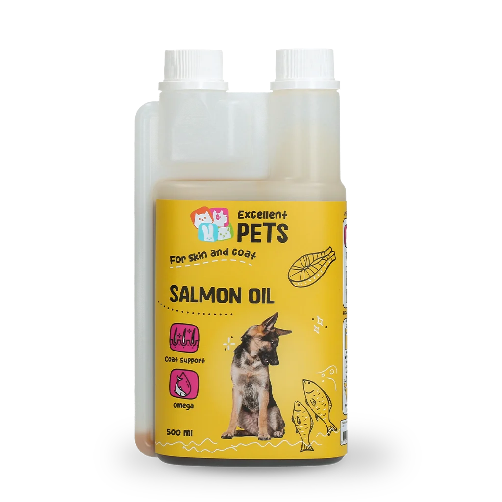 DOGF0500.png Ulei de somon pentru câini cu Omega 3 și 6, 500 ml – Excellent Pets Dog Salmon Oil - imagine 1