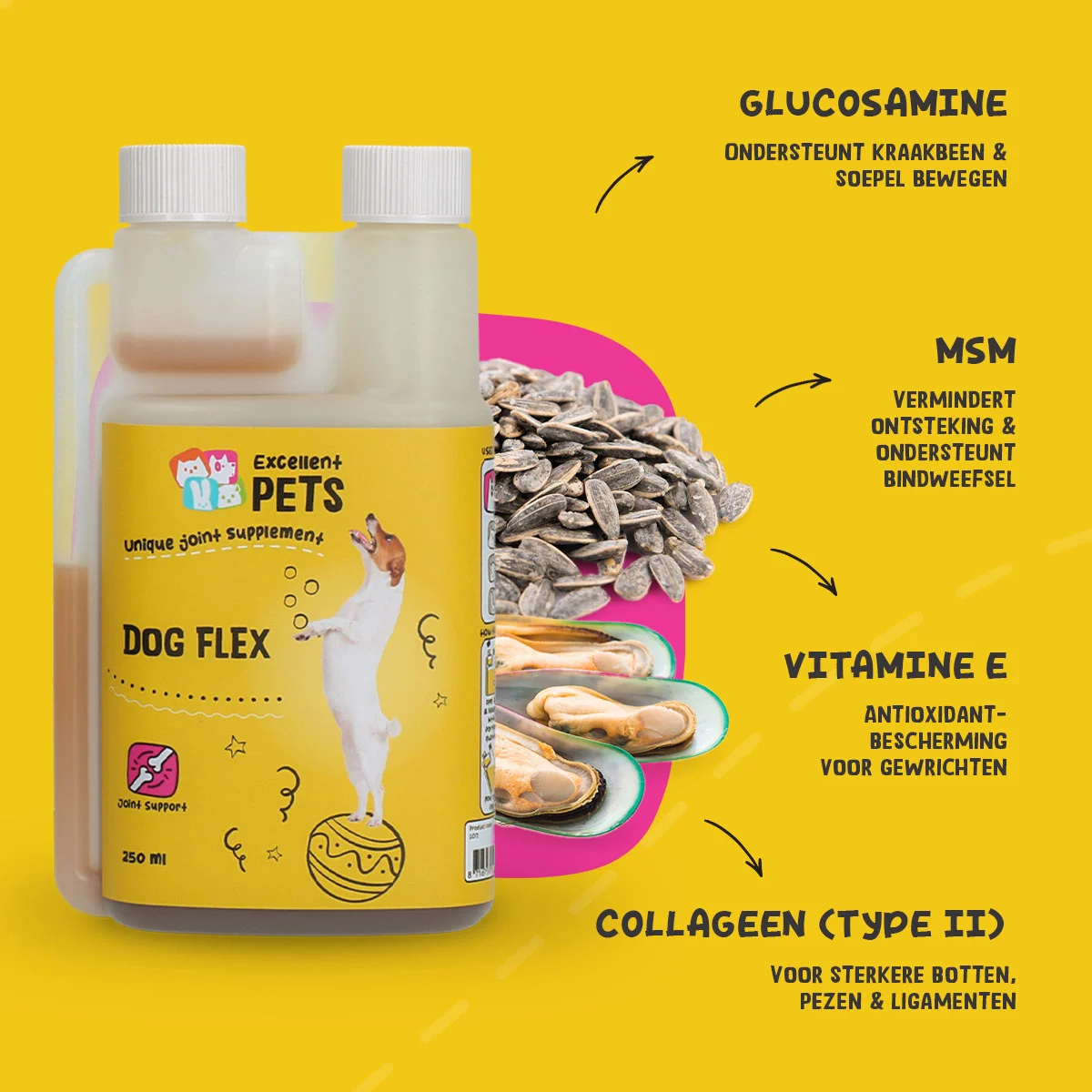 Supliment pentru articulațiile câinilor, lichid, 250 ml – Excellent Pets Dog Flex - imagine 5